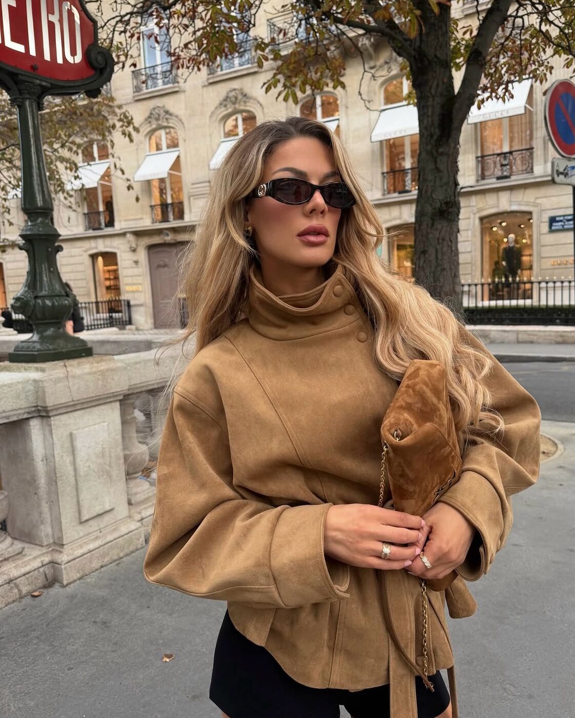 Casaco suede camel